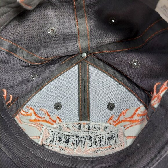 2007 Daytona Beach Bike Week Cap Gray & Black Adjustable Strap Flames - Picture 9 of 10